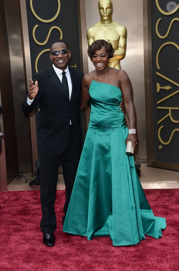 Viola Davis et son mari Julius à la 86e cérémonie des Oscars, à Los Angeles le 2 mars 2014.