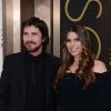 Christian Bale et Sandra Blazic à la 86e cérémonie des Oscars, à Los Angeles le 2 mars 2014.