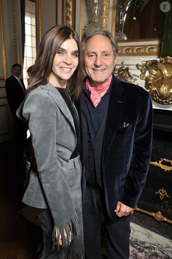 Exclusif  - Carine Roitfeld et Serge Azria au Déjeuner Samsung X Carine Roitfeld, (déjeuner avec comme thème technologie et monde de la mode), à Paris le 1 mars 2014 -
