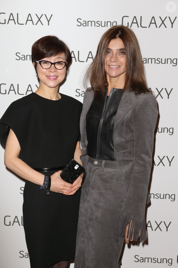 Exclusif -  Lee Young Hee et Carine Roitfeld - Déjeuner Samsung X Carine Roitfeld, (déjeuner avec comme thème technologie et monde de la mode), à Paris le 1 mars 2014 -