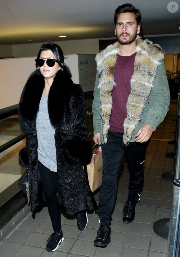 Kourtney Kardashian et Scott Disick à Los Angeles, le 24 février 2014.