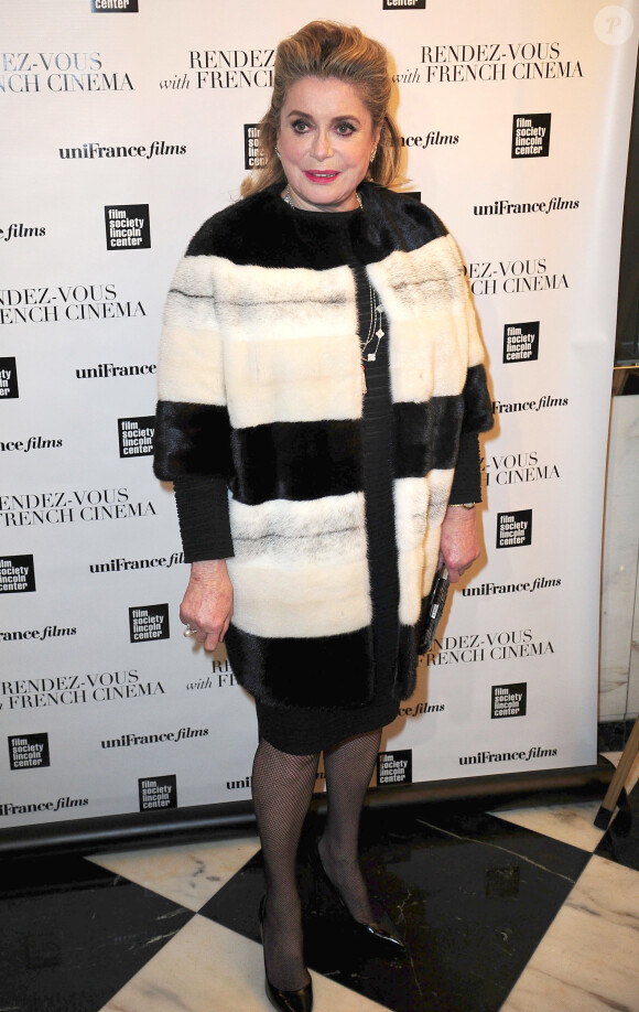 Catherine Deneuve lors de la présentation du film "On my way" (Elle s'en va) à New York le 6 mars 2014, dans le cadre du Rendez-vous with French Cinema avec UniFrance