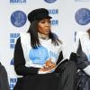 L'ex-top model Naomi Campbell participe à la marche contre les violences faites aux femmes, à New York, le vendredi 7 mars 2014.