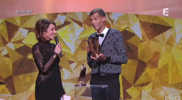 Stromae récompensé pour le clip "Formidable" - 29e cérémonie des Victoires de la Musique, au Zénith de Paris, le 14 février 2014.