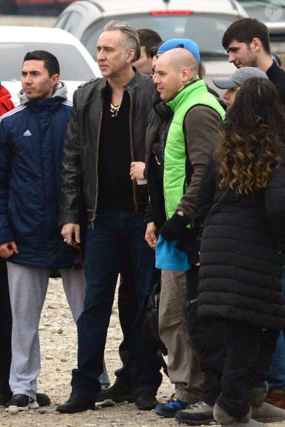 Nicolas Cage lors du tournage du film The Dying of The Light à Bucarest en Roumanie le 25 février 2014