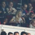 Helena Seger, la femme de Zlatan Ibrahimovic lors du match entre le Paris Saint-Germain et le Bayer Leverkusen, huitième de finale retour de la Ligue des Champions au Parc des Princes à Paris le 12 mars 2014