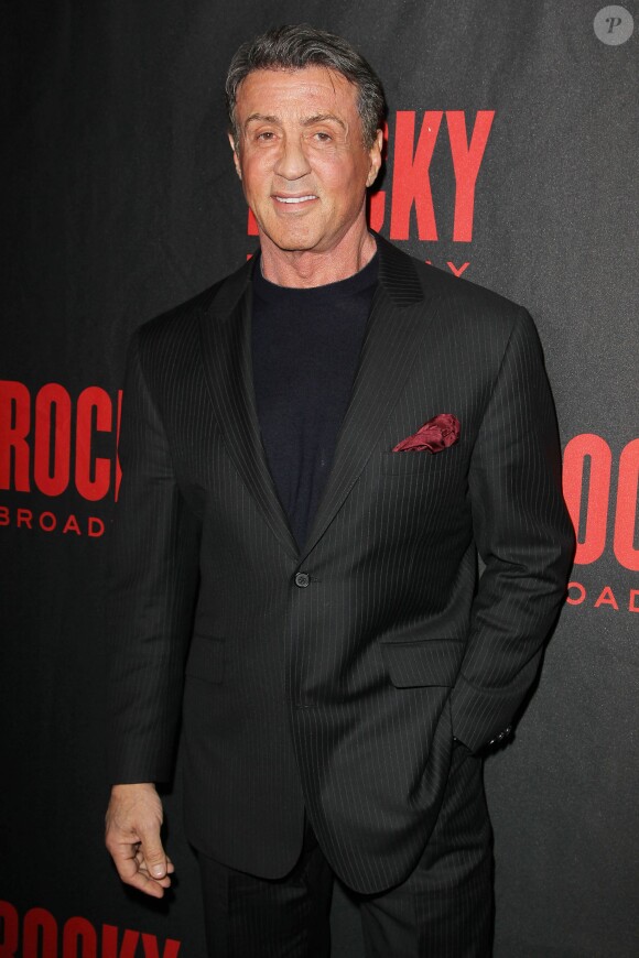 Sylvester Stallone lors de la première de la comédie musicale "Rocky" à Broadway (New York), le 13 mars 2014.