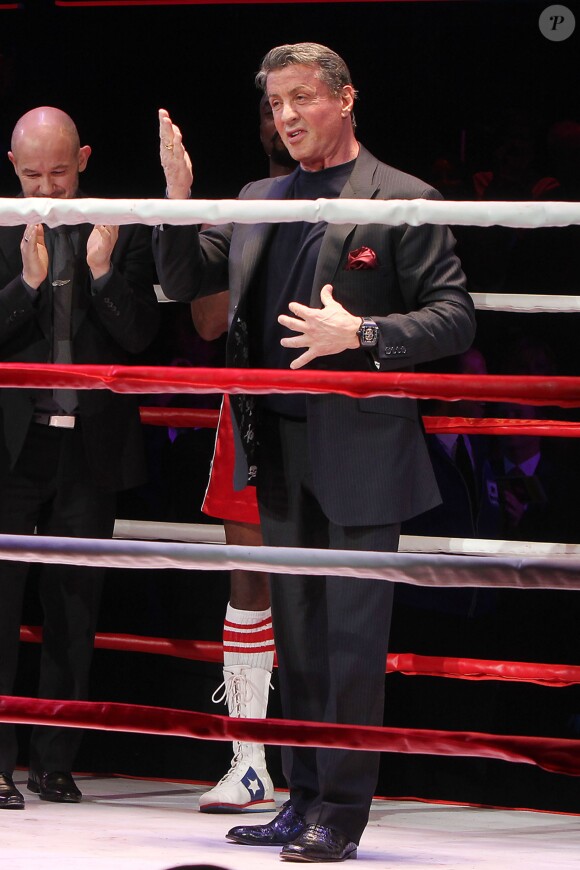 Sylvester Stallone lors de la première de la comédie musicale "Rocky" à Broadway (New York), le 13 mars 2014.