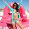 Sara Sampaio anime la Spring Break Beach Party de Victoria's Secret PINK, sur une plage de Destin en Floride. Le 13 mars 2014.