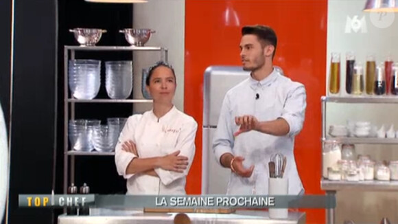 Marie-Cécile fait équipe avec Baptiste Giabiconi (Top Chef 2014 - extrait de la bande-annonce du lundi 17 mars 2014.)