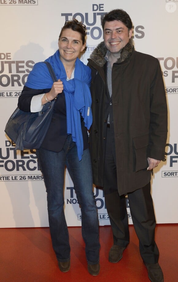 Marie-Claire Restoux et son mari lors de l'avant-première du film "De Toutes Nos Forces" au Gaumont Opéra à Paris, le 17 mars 2014