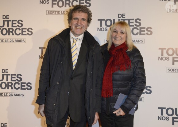 Gérard Leclerc, et son épouse Julie lors de l'avant-première du film "De Toutes Nos Forces" au Gaumont Opéra à Paris, le 17 mars 2014