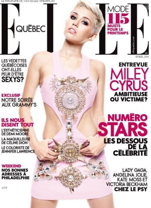 Miley Cyrus en couverture de ELLE Québec, avril 2014.