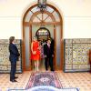 La reine Maxima des Pays-Bas était reçue le 7 mars 2014 à Lima, au Pérou, par le président Ollanta Humala et son épouse Nadine Heredia.