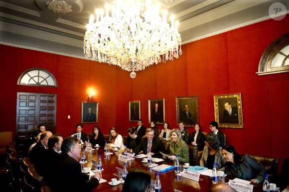 La reine Maxima des Pays-Bas lors d'un meeting au ministère des finances à Bogota en Colombie le 4 mars 2014.04/03/2014 - Bogota