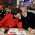 Michel Legrand et Macha Méril au 34e Salon du livre de Paris, Porte de Versailles, le 23 mars 2014.