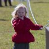 Savannah Phillips, 3 ans, fille de Peter et Autumn Phillips, lors de la compétition hippique Land Rover Horse Trials à Gatcombe le 23 mars 2014