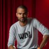 Tony Parker au Royal Hotel de Lyon le 20 septembre 2012 avec l'un des créations issues de sa collection WAP Two