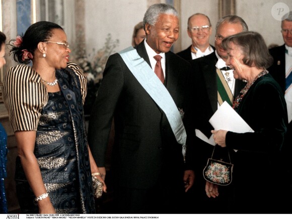 Nelson Mandela et Graça Machel à Stockholm, le 18 mars 1993.