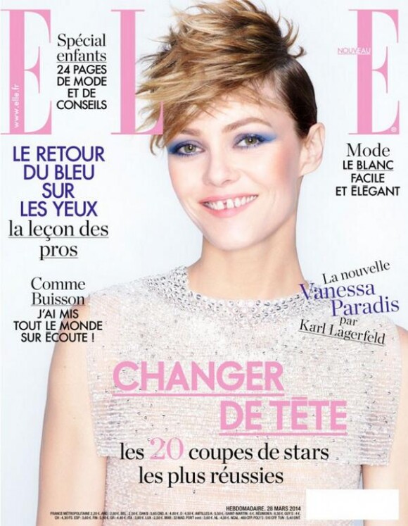 Vanessa Paradis en couverture du magazine Elle du 28 mars 2014