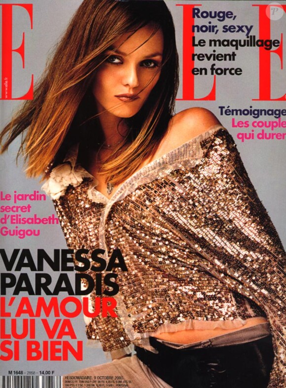 Vanessa Paradis en couverture du magazine Elle du 20 octobre 2000