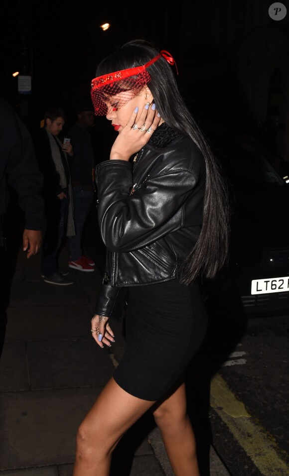 Rihanna, de passage au Tramp, mais sans Drake. Londres, le 27 mars 2014.