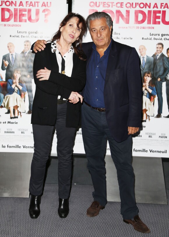Christian Clavier et Chantal Lauby lors de l'avant-première du film Qu'est-ce qu'on a fait au Bon Dieu ? à Paris le 27 mars 2014