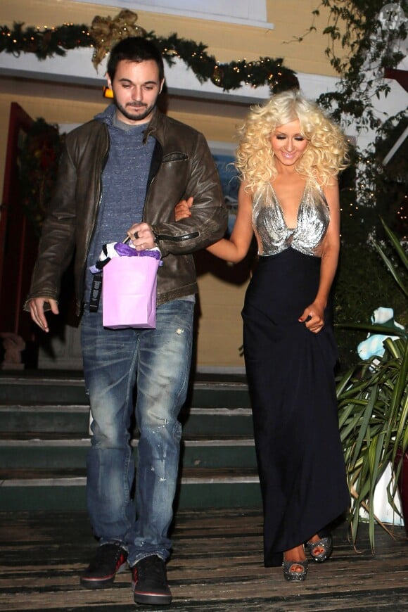 Matthew Rutler et Christina Aguilera à Hollywood, Los Angeles, le 17 décembre 2013.