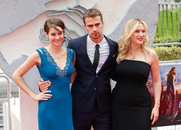 Kate Winslet, Theo James et Shailene Woodley lors de l'avant-première du film "Divergente" à Londres, le 30 mars 2014