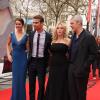 Kate Winslet, Theo James, Shailene Woodley et Neil Burger lors de l'avant-première du film "Divergente" à Londres, le 30 mars 2014