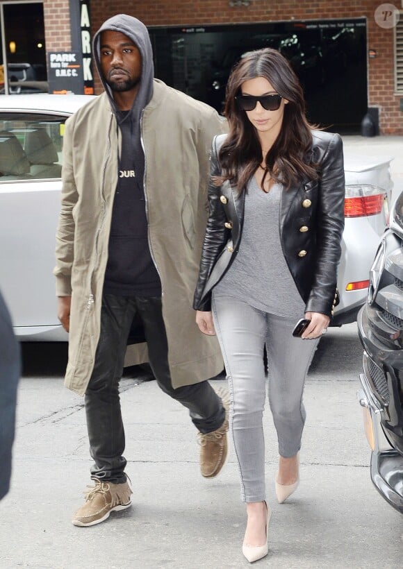 Kanye West et Kim Kardashian à New York, le 24 mars 2014.