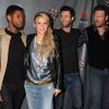 L'actuel casting de The Voice : Usher, Shakira, Adam Levine et Blake Shelton, le 8 mai 2013 à Los Angeles.