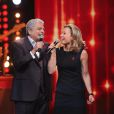  Exclusif - Enrico Macias et Anne-Sophie Lapix - Enregistrement de l'&eacute;mission du Sidaction 2014, les 24 et 25 mars 2014 au th&eacute;&acirc;tre Mogador &agrave; Paris (diffusion le 5 avril 2014 &agrave; 20h50 sur France 2). 