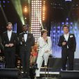  Exclusif - Vincent Niclo, Emmanuel Moire, Corneille, Roselyne Bachelot, Philippe Lellouche et Damien Sargue - Enregistrement de l'&eacute;mission du Sidaction 2014, les 24 et 25 mars 2014 au th&eacute;&acirc;tre Mogador &agrave; Paris (diffusion le 5 avril 2014 &agrave; 20h50 sur France 2). 