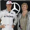 Michael Schumacher et sa manageuse Sabine Kehm lors du Grand Prix du Brésil en novembre 2012