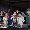 Les artistes de la comédie musicale "Airnadette" lors de la soirée d'anniversaire des 4 ans du Bus Palladium, à Paris le 3 avril 2014.