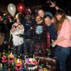 Les artistes de la comédie musicale "Airnadette" avec Benjamin Patou, Caroline de Maigret et Marco Prince lors de la soirée d'anniversaire des 4 ans du Bus Palladium, à Paris le 3 avril 2014.