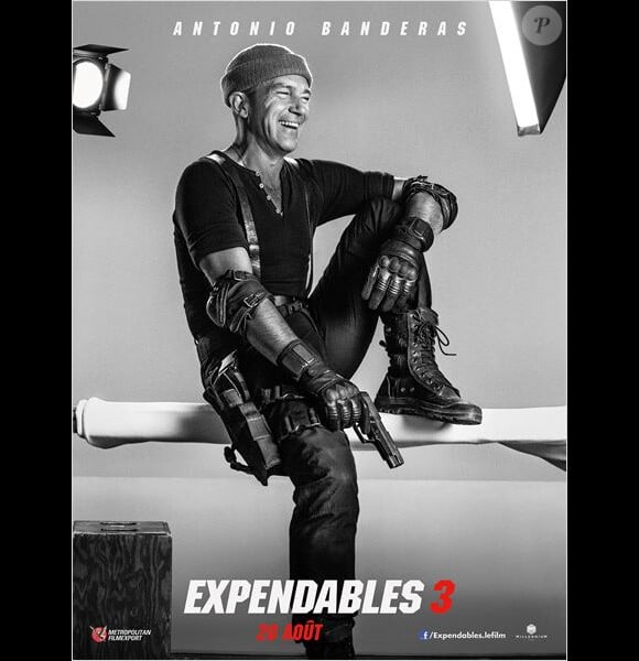 Antonio Banderas sur l'une des affiches-personnages d'Expendables 3.