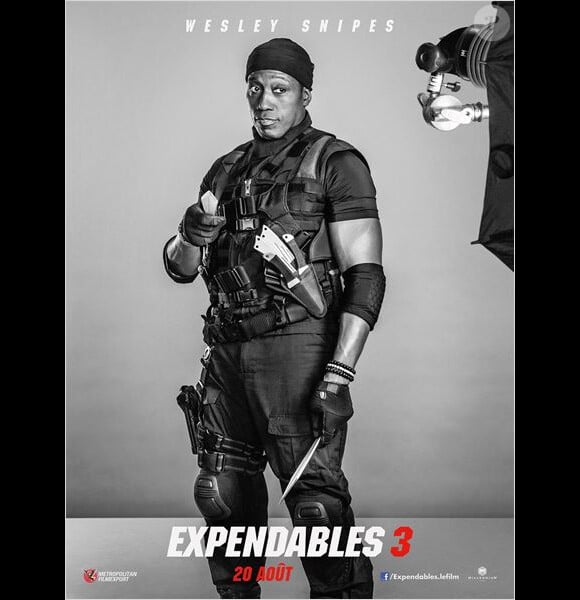 Wesley Snipes sur l'une des affiches-personnages d'Expendables 3.