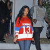 Rihanna à la sortie de la boîte de nuit Greystone Manor à Los Angeles, le 6 avril 2014.