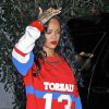 Rihanna à la sortie de la boîte de nuit Greystone à Los Angeles, le 6 avril 2014.