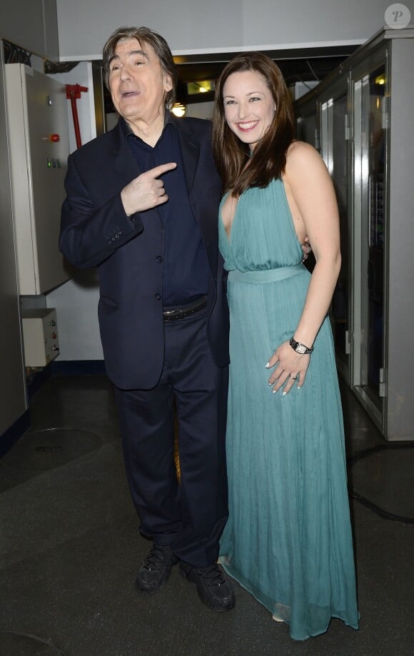 Serge Lama et Natasha St-Pier au concert exceptionnel de Tony Carreira au Palais des Sports à Paris, le 12 avril 2014.