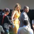  Jennifer Lopez se rend sur le plateau d'American Idol, o&ugrave; elle assure le job de jur&eacute;. Los Angeles, le 16 avril 2014. 