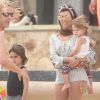 Kourtney Kardashian, son petit ami Scott Disick et leurs enfants Mason et Penelope en week-end à Cabos San Lucas au Mexique. La petite famille a fêté l'anniversaire de Kourtney au soleil. Le 19 avril 2014