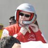 Le prince Albert II de Monaco est venu assister aux qualifications d'une épreuve de championnat WTCC, au circuit Paul Ricard du Castellet, auxquelles le pilote Sébastien Loeb participe. Le 19 avril 2014. A cette occasion, il a fait quelques tours de circuit.