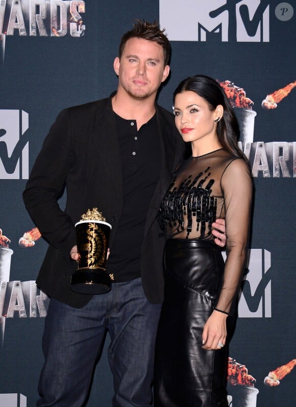 Channing Tatum (Award d'honneur) et sa femme Jenna Dewan-Tatum - Press Room de la cérémonie des MTV Awards au Nokia Theatre à Los Angeles. Le 13 avril 2014