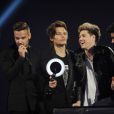 Harry Styles, Liam Payne, Louis Tomlinson, Niall Horan et Zayn Malik du groupe One Direction (prix Succès global et prix du clip britannique : "Best Song Ever") - Soirée des "Brit Awards 2014" en partenariat avec MasterCard à Londres, le 19 février 2014.