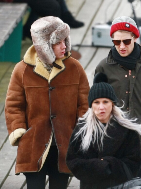 Tournage du clip de You and I, des One Direction, à Clevedon Pier Somerset, au Royaume-Uni, le 24 mars 2014.