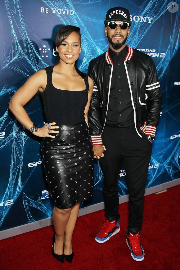 Alicia Keys et Swizz Beatz à la première de The Amazing Spider-Man 2 au Ziegfeld Theater de New York, le 24 avril 2014.