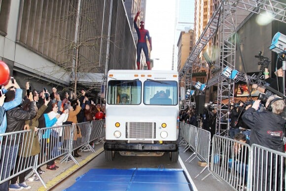Ambiance à la première de The Amazing Spider-Man 2 au Ziegfeld Theater de New York, le 24 avril 2014.